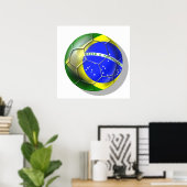 Braziliaans Brasil Samba football Braziliaanse vla Poster (Thuiskantoor)