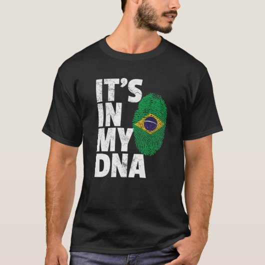 Braziliaans Braziliaans Vlag in mijn DNA-kerst Gif T-shirt (Voorkant)