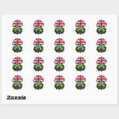 Braziliaans Brits - Brits - Bergoldvlag Ronde Sticker (Vel)