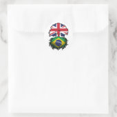 Braziliaans Brits - Brits - Bergoldvlag Ronde Sticker (Tas)