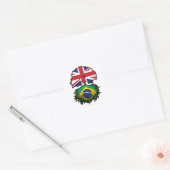Braziliaans Brits - Brits - Bergoldvlag Ronde Sticker (Envelop)