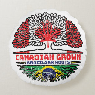 Braziliaans - Canadese Canadese vlag voor boomstam Rond Kussen