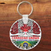 Braziliaans - Canadese Canadese vlag voor boomstam Sleutelhanger (Voorkant)