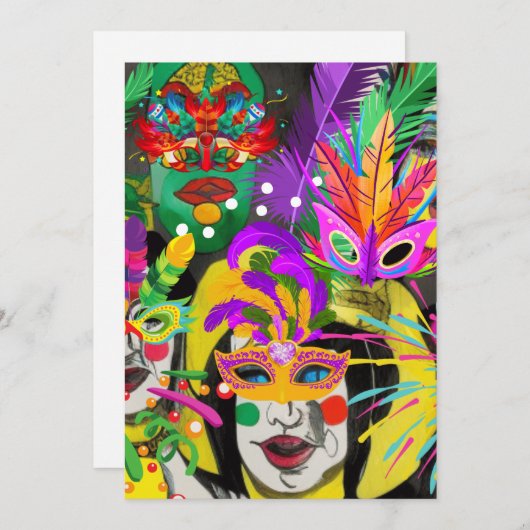 Braziliaans carnaval feestdagenkaart (Voorkant / Achterkant)