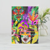 Braziliaans carnaval feestdagenkaart (Staand voorkant)