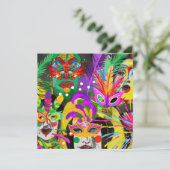 Braziliaans carnaval feestdagenkaart (Staand voorkant)