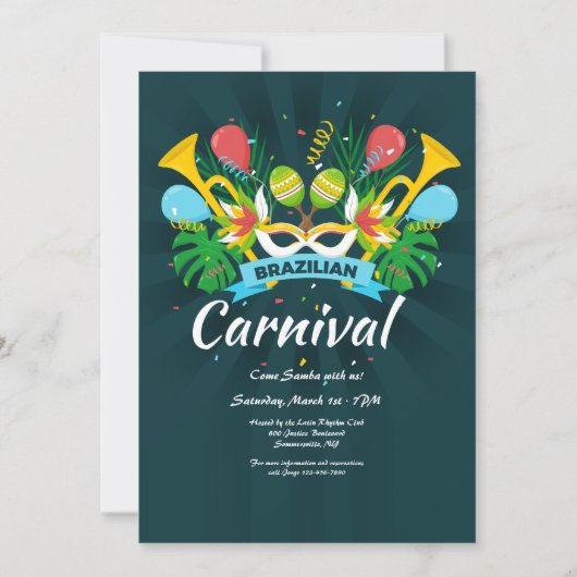 Braziliaans Carnaval Kaart (Voorkant)