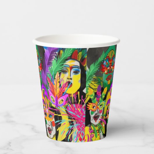Braziliaans carnaval papieren bekers (Voorkant)