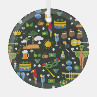 Braziliaans carnaval, platte textuur. glas ornament