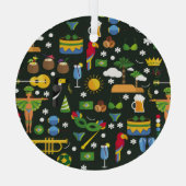 Braziliaans carnaval,  platte textuur. glas ornament (Achterkant)