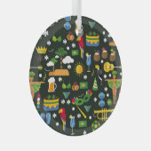 Braziliaans carnaval,  platte textuur. glas ornament (Voorkant Rechts)