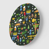 Braziliaans carnaval,  platte textuur. grote klok (Hoek)