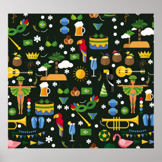 Braziliaans carnaval,  platte textuur. poster (Voorkant)