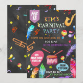 Braziliaans Carnaval Thema Uitnodiging Design (Voorkant / Achterkant)