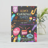 Braziliaans Carnaval Uitnodiging Ontwerp (Staand voorkant)