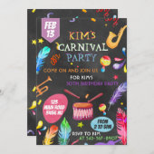 Braziliaans Carnaval Uitnodiging Ontwerp (Voorkant / Achterkant)