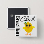 Braziliaans Chick Vierkante Button 5,1 Cm (Voorkant /achterkant)