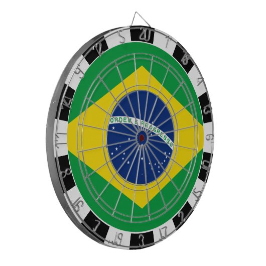 Braziliaans dartboard en Braziliaanse vlag/spelboa Dartbord (Voorkant Links)