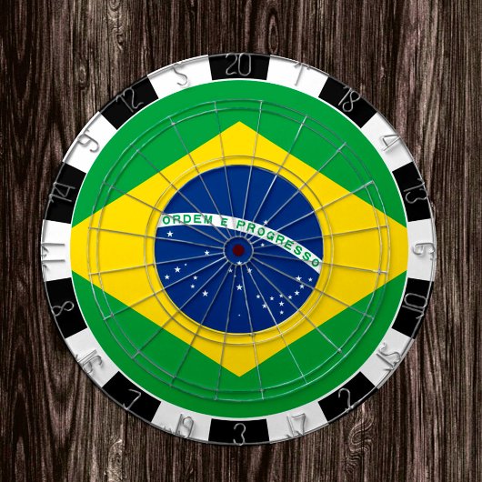 Braziliaans dartboard en Braziliaanse vlag/spelboa Dartbord