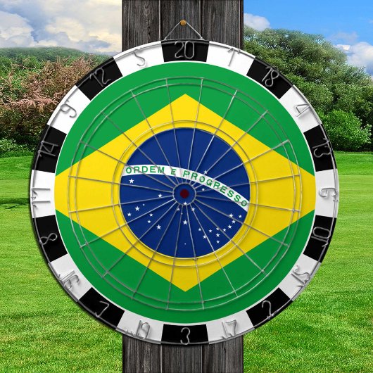 Braziliaans dartboard en Braziliaanse vlag/spelboa Dartbord