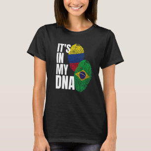 Braziliaans en Colombiaans DNA Mix Vlag Erfgoed T-shirt