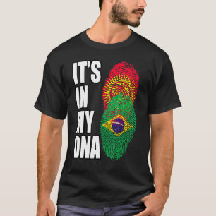 Braziliaans en Kirgizstani Mix Dna Heritage Flag T-shirt