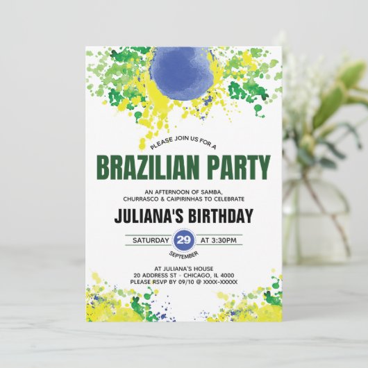 Braziliaans Feest Kaart (Staand voorkant)