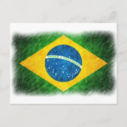 Braziliaans_Flag_Pencil_Painting Briefkaart (Voorkant)