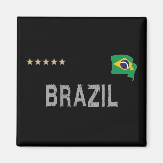 Braziliaans Football Ventilatorhart Shirt Magneet (Voorkant)