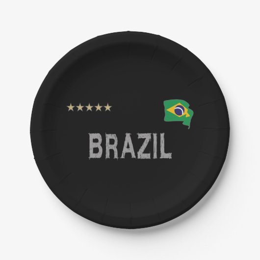 Braziliaans Football Ventilatorhart Shirt Papieren Bordje (Voorkant)