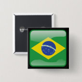 Braziliaans gepolijst vierkante button 5,1 cm (Voorkant /achterkant)