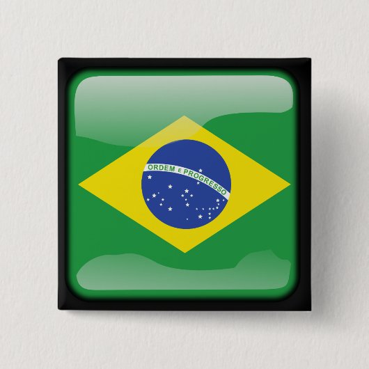 Braziliaans gepolijst vierkante button 5,1 cm (Voorkant)