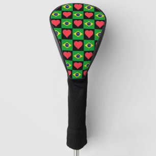 Braziliaans Golf Love Heart Patriotic Braziliaans Golfheadcover