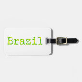 Braziliaans groen en geel lettertype bagagelabel (Voorkant horizontaal)