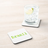 Braziliaans groen en geel lettertype bier onderzetter (Rechterzijde)