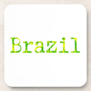 Braziliaans groen en geel lettertype bier onderzetter