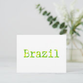 Braziliaans groen en geel lettertype briefkaart (Staand voorkant)