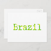 Braziliaans groen en geel lettertype briefkaart (Voorkant / Achterkant)