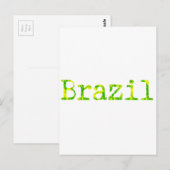 Braziliaans groen en geel lettertype briefkaart (Voorkant / Achterkant)