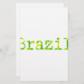 Braziliaans groen en geel lettertype briefpapier (Voorkant / Achterkant)