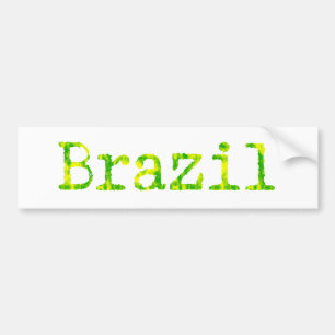 Braziliaans groen en geel lettertype bumpersticker
