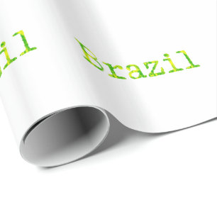 Braziliaans groen en geel lettertype cadeaupapier