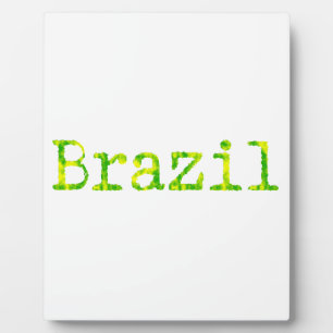 Braziliaans groen en geel lettertype fotoplaat