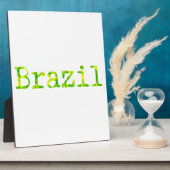 Braziliaans groen en geel lettertype fotoplaat (Zijkant)