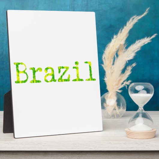Braziliaans groen en geel lettertype fotoplaat (Zijkant)