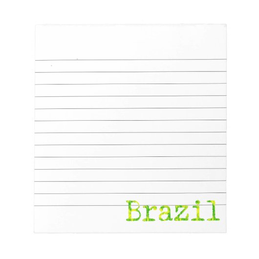 Braziliaans groen en geel lettertype gelijnd notitieblok (Voorkant)