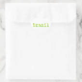 Braziliaans groen en geel lettertype hart sticker (Tas)