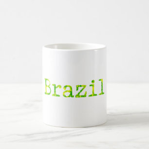 Braziliaans groen en geel lettertype koffiemok