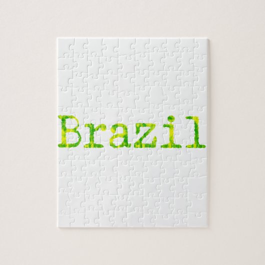 Braziliaans groen en geel lettertype legpuzzel (Verticaal)