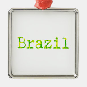 Braziliaans groen en geel lettertype metalen ornament